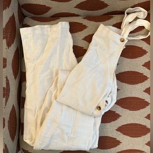Bohme Cream Linen Overalls